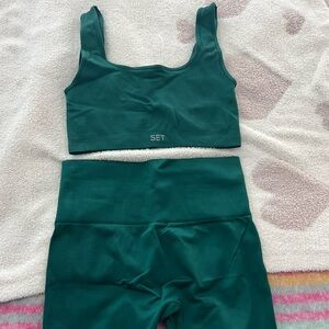 Emerald green set active workout set